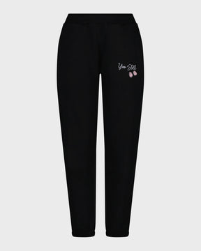 Pantalon noir collection Empreinte 2 amis en rose nomade